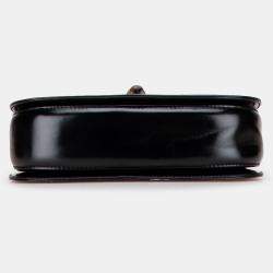 Pre Owned Gucci Black Calfskin Bamboo Night