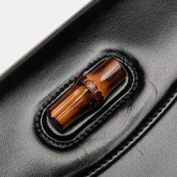 Pre Owned Gucci Black Calfskin Bamboo Night