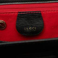 Pre Owned Gucci Black Calfskin Bamboo Night