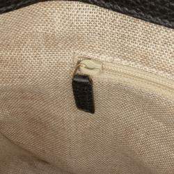 Pre Owned Gucci Black Medium Dollar Calf Interlocking G Satchel