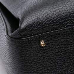Pre Owned Gucci Black Medium Dollar Calf Interlocking G Satchel