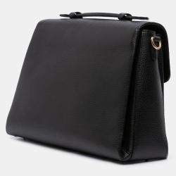 Pre Owned Gucci Black Medium Dollar Calf Interlocking G Satchel