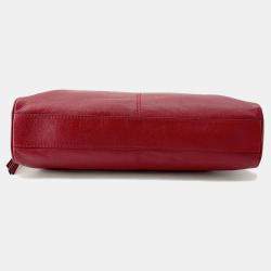 Pre Owned Gucci Liber Top Handle Bag Red Leather Size Medium