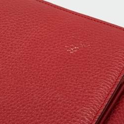 Pre Owned Gucci Red Leather Dollar Interlocking G Shoulder Bag