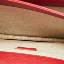 Pre Owned Gucci Red Leather Dollar Interlocking G Shoulder Bag