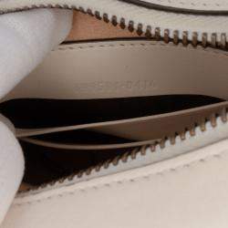 Pre Owned Gucci White Mini GG Marmont Half Moon Bag