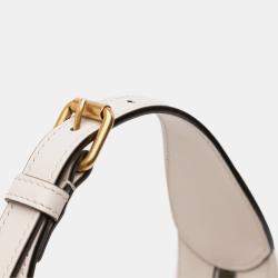 Pre Owned Gucci White Mini GG Marmont Half Moon Bag