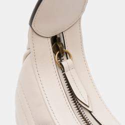 Pre Owned Gucci White Mini GG Marmont Half Moon Bag
