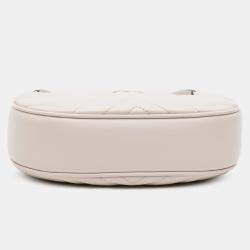 Pre Owned Gucci White Mini GG Marmont Half Moon Bag