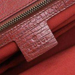 Pre Owned Gucci Red Canvas GG Horsebit Handbag 114013 002058