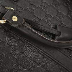 Pre Owned Gucci Black Guccissima GG Diamante Briefcase Handbag