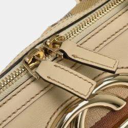 Pre Owned Gucci Beige Canvas Interlocking Handbag