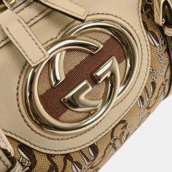 Pre Owned Gucci Beige Canvas Interlocking Handbag