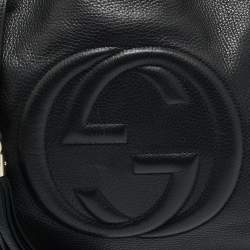 Pre Owned Gucci Black Leather Medium Soho Chain Shoulder Bag