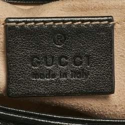 Pre Owned Gucci Black Matelassé Leather Mini GG Marmont Shoulder Bag
