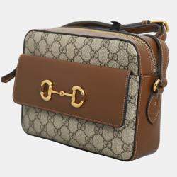 Pre Owned Gucci Small GG Supreme Horsebit 1955 Shoulder Bag