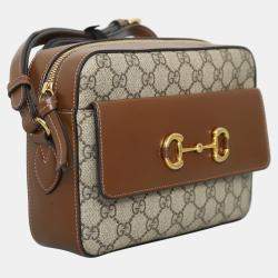 Pre Owned Gucci Small GG Supreme Horsebit 1955 Shoulder Bag