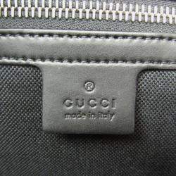 Pre Owned Gucci GG Supreme Leather Tote Bag Black Gray