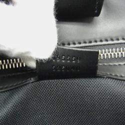 Pre Owned Gucci GG Supreme Leather Tote Bag Black Gray