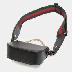 Pre Owned Gucci Horsebit 1955 Mini Bag Leather Pouch Shoulder Bag Black
