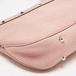 Pre Owned Gucci Light Pink Leather Anita Bamboo Hobo
