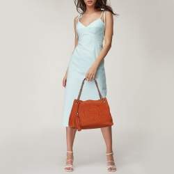 مملوكة مسبقًا حقيبة يد غوتشي سوهو جلد نوبيك برتقالي متوسط