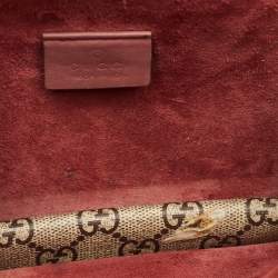 Pre Owned Gucci Beige/Burgundy GG Supreme Canvas Blooms Mini Dionysus Shoulder Bag