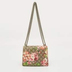Pre Owned Gucci Beige/Burgundy GG Supreme Canvas Blooms Mini Dionysus Shoulder Bag