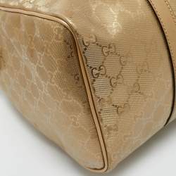 Pre Owned Gucci Gold GG Imprime Canvas Medium Joy Boston Bag