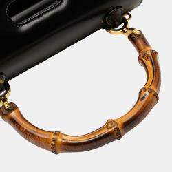 مملوكة مسبقًا Gucci Black Calfskin Bamboo Night