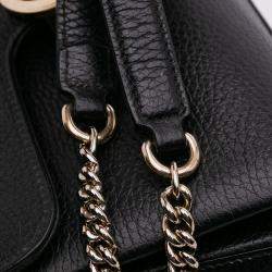 Pre Owned Gucci Black Small Dollar Calf Interlocking G Satchel