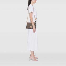 Pre Owned Gucci Grey Small Dollar Calf Interlocking G Satchel