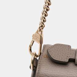 Pre Owned Gucci Grey Small Dollar Calf Interlocking G Satchel