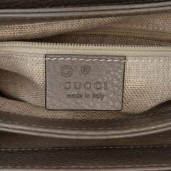 Pre Owned Gucci Grey Small Dollar Calf Interlocking G Satchel