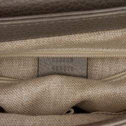 Pre Owned Gucci Grey Small Dollar Calf Interlocking G Satchel