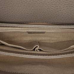 Pre Owned Gucci Grey Small Dollar Calf Interlocking G Satchel