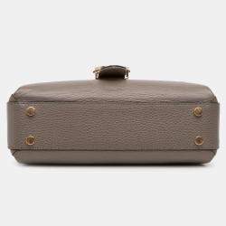 Pre Owned Gucci Grey Small Dollar Calf Interlocking G Satchel