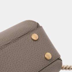 Pre Owned Gucci Grey Small Dollar Calf Interlocking G Satchel
