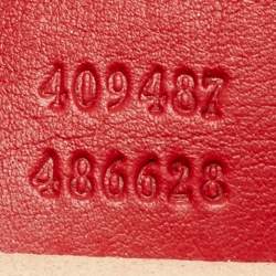 Pre Owned Gucci Red/Beige GG Supreme Canvas and Leather Small Padlock Shoulder Bag