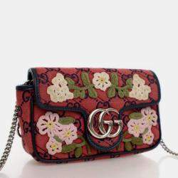 Pre Owned حقيبة كتف غوتشي مارمونت فلورال سوبر ميني