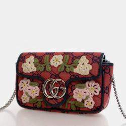 Pre Owned حقيبة كتف غوتشي مارمونت فلورال سوبر ميني