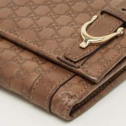 مملوكة مسبقًا محفظة كونتينتال غوتشي نايس جلد غوتشيسما مايكرو بنية