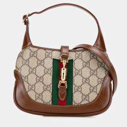 Pre Owned Gucci Brown Mini GG Supreme Web Jackie 1961 Crossbody