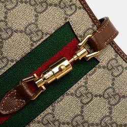 Pre Owned Gucci Brown Mini GG Supreme Web Jackie 1961 Crossbody