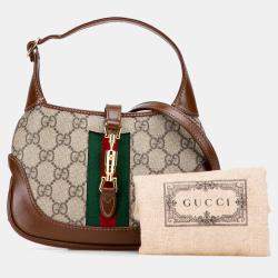 Pre Owned Gucci Brown Mini GG Supreme Web Jackie 1961 Crossbody