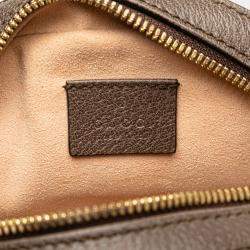 Pre Owned Gucci Beige/Brown Mini GG Supreme Round Ophidia Crossbody