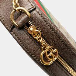 Pre Owned Gucci Beige/Brown Mini GG Supreme Round Ophidia Crossbody
