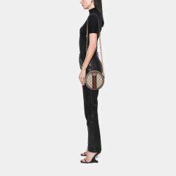 Pre Owned Gucci Beige/Brown Mini GG Supreme Round Ophidia Crossbody