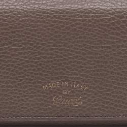 Pre Owned Gucci Taupe Leather Swing Continental Wallet