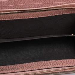 Pre Owned Gucci Taupe Leather Swing Continental Wallet